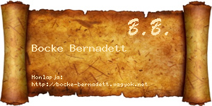 Bocke Bernadett névjegykártya